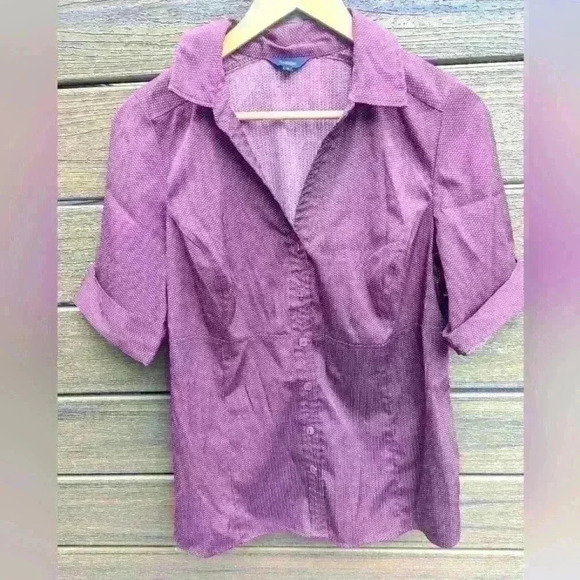 Reitmans  Plum Button Down Shirt - size 15 (large) bnwot - Picture 3 of 5